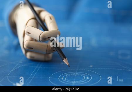 Artificial intelligence architect calculations paper Stock Photo