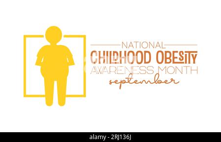 National Childhood Obesity Awareness Month vector banner template. Health care concept of cholesterol, care, obesity prevention vector illustration id Stock Vector