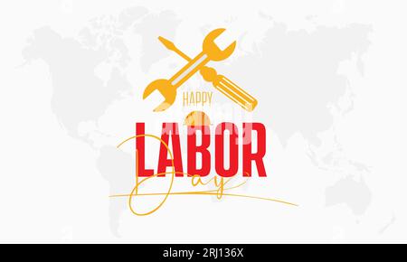 labor day vector banner template. Labor holiday concept of work, freedom, safety vector illustration idea. Stock Vector