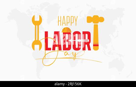 labor day vector banner template. Labor holiday concept of work, freedom, safety vector illustration idea. Stock Vector