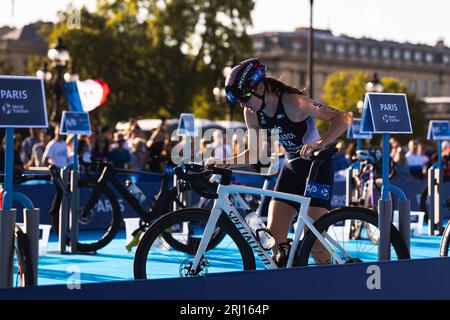 Emma Lombardi (FRA) at the Mixed Relay Triathlon during the 2023 World Triathlon Olympic & Paralympic Games Test Event, on August from 17 to 20, 2023 in Paris, France - Photo Germain Hazard / FFTRI / DPPI Stock Photo