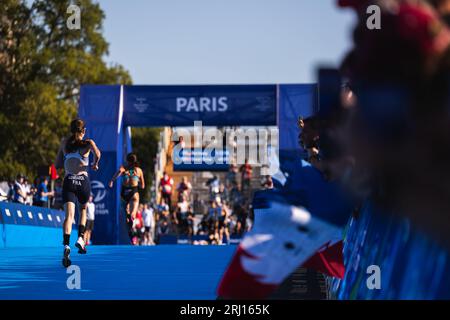 Emma Lombardi (FRA) at the Mixed Relay Triathlon during the 2023 World Triathlon Olympic & Paralympic Games Test Event, on August from 17 to 20, 2023 in Paris, France - Photo Germain Hazard / FFTRI / DPPI Stock Photo