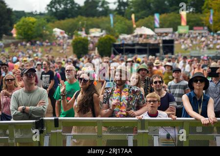 Glanusk Park, UK. Sunday, 20 August, 2023. General views on Day 3 of the 2023 Green Man Festival in Glanusk Park, Brecon Beacons, Wales. Photo date: Sunday, August 20, 2023. Photo credit should read: Richard Gray/Alamy Live News Stock Photo
