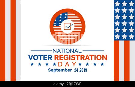 National Voter Registration Day Encourages Civic Participation and Electoral Engagement. Empowering Democracy vector banner template. Stock Vector