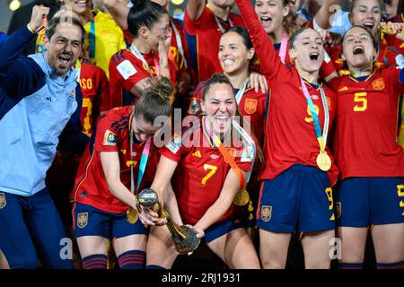 Sydney, Australia. 20th Aug, 2023. Spain win the FIFA Women's World Cup 2023 Final match between Spain Women and England Women at Stadium Australia, Sydney, Australia on 20 August 2023. Photo by Richard Nicholson. Editorial use only, license required for commercial use. No use in betting, games or a single club/league/player publications. Credit: UK Sports Pics Ltd/Alamy Live News Stock Photo