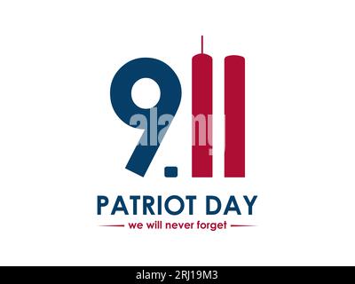 Remembering September 11th: Patriot Day Commemorates National Unity, Resilience, and Honoring Heroes. vector illustration banner template. Stock Vector