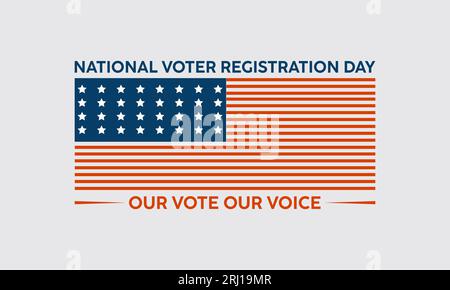 National Voter Registration Day Encourages Civic Participation and Electoral Engagement. Empowering Democracy vector banner template. Stock Vector