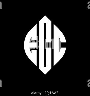 ECC circle letter logo design with circle and ellipse shape. ECC ellipse letters with typographic style. The three initials form a circle logo. ECC Ci Stock Vector