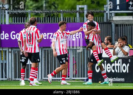 Rotterdam, The Netherlands. 20th Aug, 2023. Rotterdam - Charles-Andreas Brym of Sparta Rotterdam celebrates the 1-0 during the Eredivisie match between Sparta Rotterdam v Feyenoord at Het Kasteel on 20 August 2023 in Rotterdam, The Netherlands. Credit: box to box pictures/Alamy Live News Stock Photo