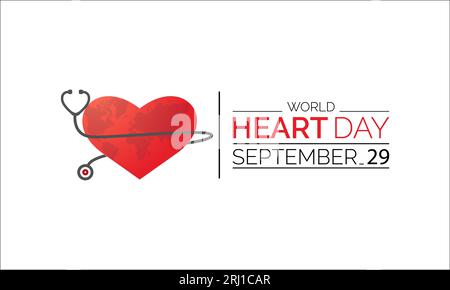 World Heart Day Promotes Cardiovascular Wellness, Education, and Global Unity for Stronger Futures. Heartfelt Health Advocacy vector illustration bann Stock Vector