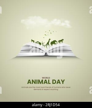 World Animal Day Vector Illustration Stock Vector