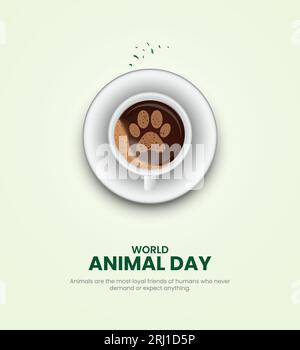 World Animal Day Vector Illustration Stock Vector