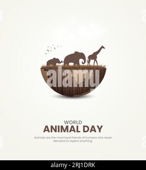 World Animal Day Vector Illustration Stock Vector