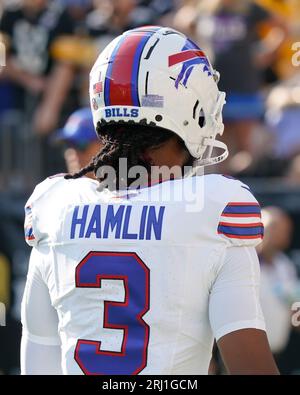 Pittsburgh, PA, USA. 19th Aug, 2023. Aug. 19, 2023: T.J. Watt #90 during  the Pittsburgh Steelers vs Buffalo Bills preseason game in Pittsburgh PA at  Acrisure Stadium. Brook Ward/AMG. (Credit Image: ©