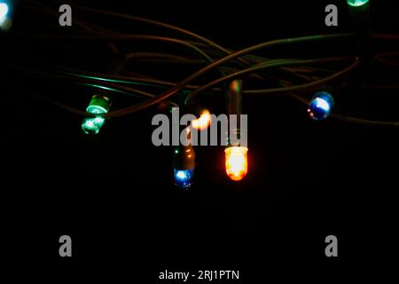 Christmas lights of different colors Stock Photo