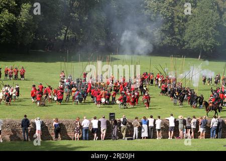 Colchester, UK. 20th Aug 2023. The English Civil War Society re-enact the 1648 Siege of Colchester that took place during the English Civil War. The parade took place down the High Street followed by a battle in the Lower Castle Park. Credit:Eastern Views/Alamy Live News Stock Photo