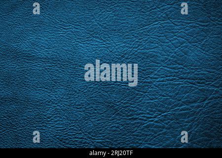 blue leather background, natural hide texture close up Stock Photo