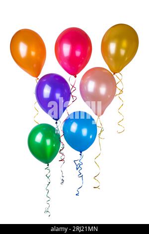 air colored balloons isolated on white background Stock Photo - Alamy