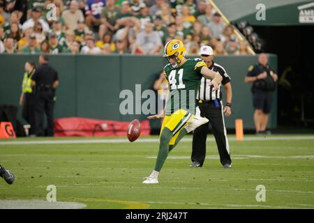 Green Bay Packers punter Daniel Whelan during a preseason NFL