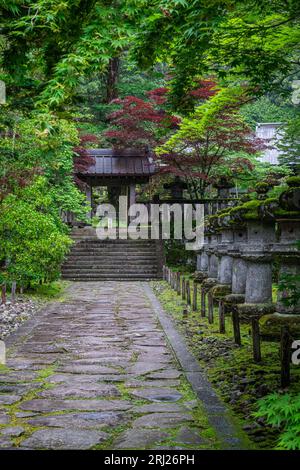 Scenic sight in the famous Kanmangafuchi Abyss in Nikko. Tochigi Prefecture, Japan. Stock Photo