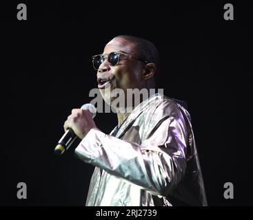 August 18, 2023, Portsmouth, Virginia, USA: Masters of the Mic: Hip Hop 50 Tour brings DOUG E FRESH to the Atlantic Union Bank Pavilion in Portsmouth, Virginia on 18 August 2023...photo Â© Jeff Moore 2023 (Credit Image: © Jeff Moore/ZUMA Press Wire) EDITORIAL USAGE ONLY! Not for Commercial USAGE! Stock Photo