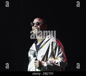 August 18, 2023, Portsmouth, Virginia, USA: Masters of the Mic: Hip Hop 50 Tour brings DOUG E FRESH to the Atlantic Union Bank Pavilion in Portsmouth, Virginia on 18 August 2023...photo Â© Jeff Moore 2023 (Credit Image: © Jeff Moore/ZUMA Press Wire) EDITORIAL USAGE ONLY! Not for Commercial USAGE! Stock Photo