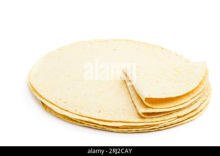 Corn  pita bread isolated on white Stock Photo
