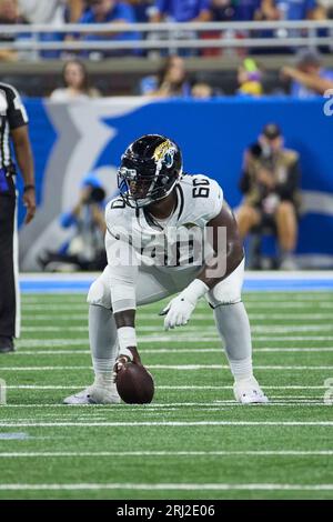 Jacksonville Jaguars center Darryl Williams (60) and guard Samuel Jackson  (62) line up against the Dallas