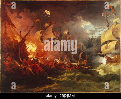 Painting depicting the Spanish Armada a Spanish fleet or 130