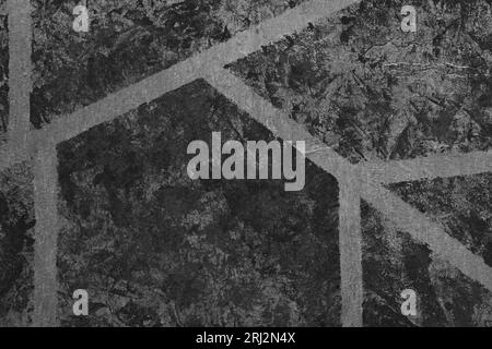 Line art pattern on a grunge painted wall. Abstract background Stock Photo