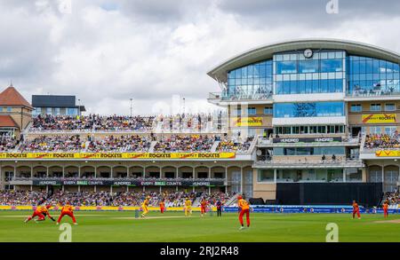 View of Trent Bridge, Nottingham during The Hundred mens match between Trent Rockets and Birmingham Phoenix Stock Photo