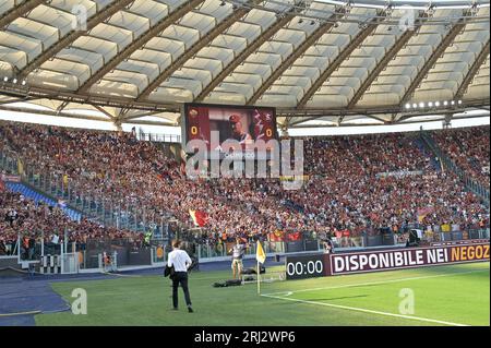 Stadio Olimpico, Rome, Italy. 20th Aug, 2023. Serie A Football; Roma versus Salernitana; Roma supporters Credit: Action Plus Sports/Alamy Live News Stock Photo