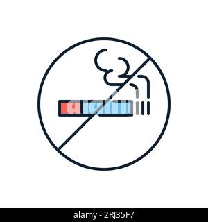 No smoking prohibition sign related vector icon. Prohibition Sign Cigarette. Isolated on white background. Editable vector illustration Stock Vector