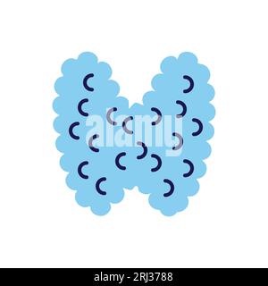Thyroid Related Vector Line Icon. Isolated on White Background. Editable Stroke Stock Vector