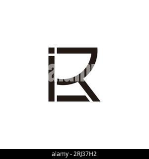 letter ir simple geometric square line logo vector Stock Vector