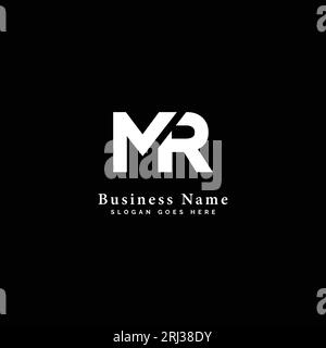 M, R, MR letter Logo Design Vector Template. Abstract Alphabet MR logo Illustration Stock Vector