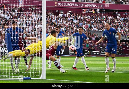 Robert Sanchez of Chelsea FC makes a save during the Chelsea FC v ...