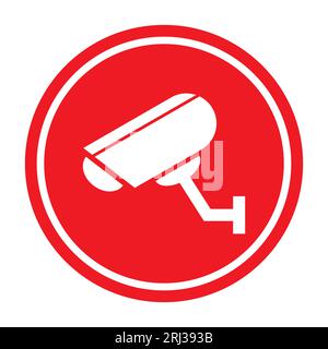 Closed circuit television camera icon, CCTV video protection alert, vector illustration . Stock Vector