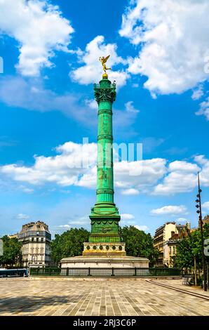 The July Column commemorating the Revolution on the Place de la Bastille in Paris, France Stock Photo