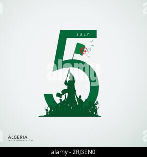 Algeria independence day. 3D Illustration Stock Vector