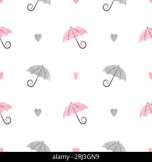 Seamless watercolor umbrella pattern. Vector background Stock Vector