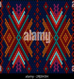Ornament, mosaic, ethnic, folk pattern. It is made in bright, juicy, perfectly matching colors. Stock Vector