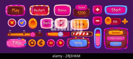 Match Gaming Screen Cartoon Gui Game Board Colorful Jelly Assets Stock  Vector by ©lilu330 573662234