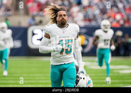 Miami Dolphins linebacker Duke Riley (45) warms up before an NFL preseason  football game against the Houston Texans, Saturday, Aug. 19, 2023, in  Houston. (AP Photo/Tyler Kaufman Stock Photo - Alamy