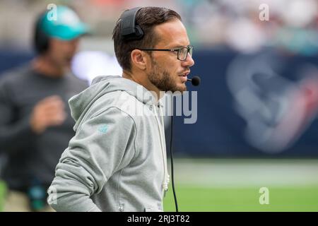 August 19, 2023: Miami Dolphins head coach Mike McDaniel during a preseason game between the Miami Dolphins and the Houston Texans in Houston, TX. Trask Smith/CSM Stock Photo