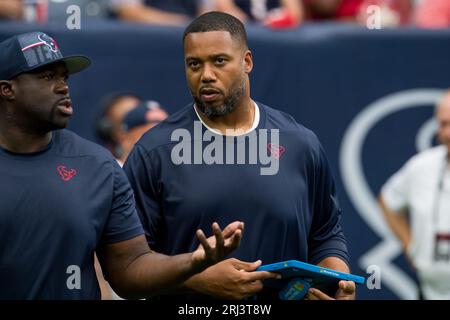 August 19, 2023: Houston Texans assistant defensive line coach Rod Wright  during a preseason game between the Miami Dolphins and the Houston Texans  in Houston, TX. Trask Smith/CSM (Credit Image: © Trask