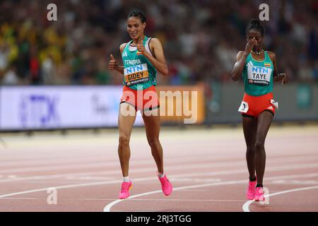 Budapest, Letesenbet Gidey (R) and Ejgayehu Taye of Ethiopia celebrate ...