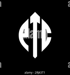 PTC circle letter logo design with circle and ellipse shape. PTC ...