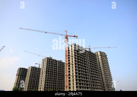 unfinished high level residential in a construction site Stock Photo ...