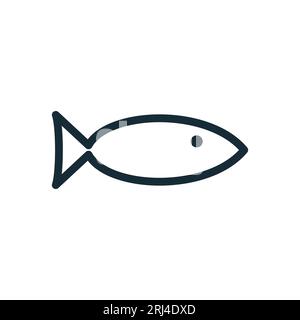 Simple Fish Line Icon Design Template Elements Stock Vector